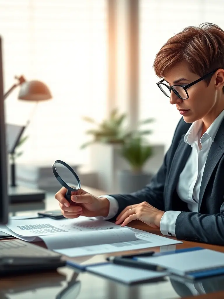 An image of a bookkeeper reconciling accounts, ensuring accuracy and compliance with accounting standards.